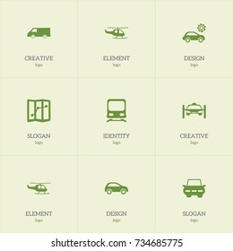 Set Of 9 Editable Shipment Icons. Includes Symbols Such As Washing Auto, Van, Navigation And More. Can Be Used For Web, Mobile, UI And Infographic Design.