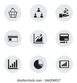 Set Of 9 Editable Statistic Icons. Includes Symbols Such As Profit, Bank Payment, Progress And More. Can Be Used For Web, Mobile, UI And Infographic Design.