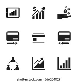 Set Of 9 Editable Statistic Icons. Includes Symbols Such As Transmission, Statistic, Pay Redeem And More. Can Be Used For Web, Mobile, UI And Infographic Design.