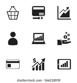 Set Of 9 Editable Statistic Icons. Includes Symbols Such As User, Profit, Bar Chart And More. Can Be Used For Web, Mobile, UI And Infographic Design.