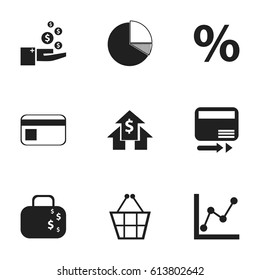 Set Of 9 Editable Statistic Icons. Includes Symbols Such As Profit, Trading Purse, Cash Briefcase And More. Can Be Used For Web, Mobile, UI And Infographic Design.