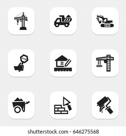 Set Of 9 Editable Structure Icons. Includes Symbols Such As Home Scheduling, Scrub, Endurance And More. Can Be Used For Web, Mobile, UI And Infographic Design.