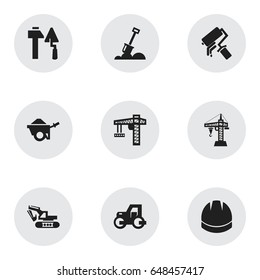 Set Of 9 Editable Structure Icons. Includes Symbols Such As Scrub, Oar, Elevator And More. Can Be Used For Web, Mobile, UI And Infographic Design.
