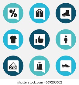 Set Of 9 Editable Trade Icons. Includes Symbols Such As Explicit, Okay, Package And More. Can Be Used For Web, Mobile, UI And Infographic Design.