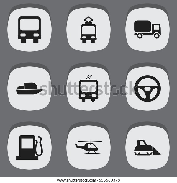Set Of 9 Editable Transport Icons.\
Includes Symbols Such As Yacht, Cable Railway, Fuel And More. Can\
Be Used For Web, Mobile, UI And Infographic\
Design.