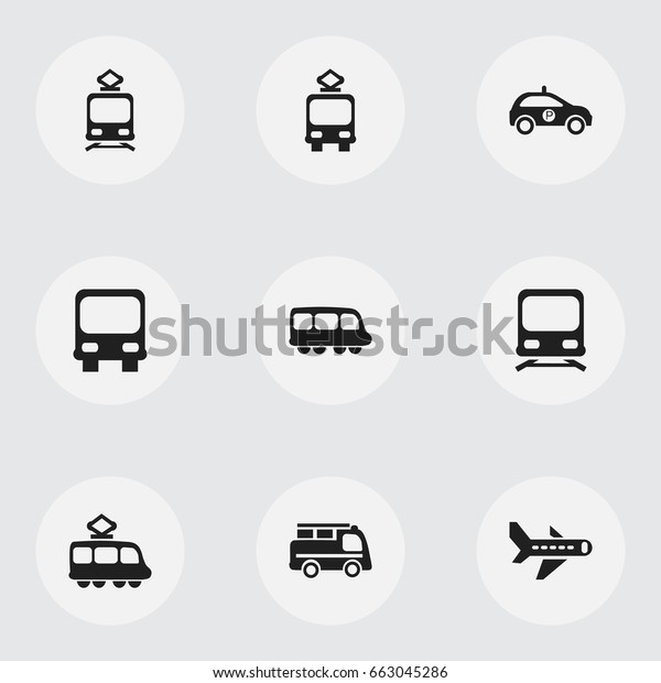Set Of 9 Editable Transport\
Icons. Includes Symbols Such As Cable Railway, Streetcar, Sheriff\
And More. Can Be Used For Web, Mobile, UI And Infographic\
Design.