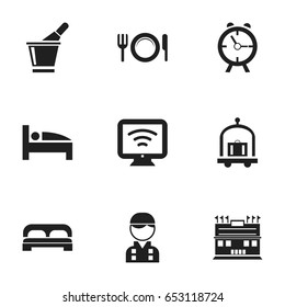 Set Of 9 Editable Travel Icons. Includes Symbols Such As Wireless Tv, Residence, Bearings And More. Can Be Used For Web, Mobile, UI And Infographic Design.