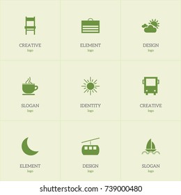 Set Of 9 Editable Travel Icons. Includes Symbols Such As Breakfast, Stool, Yacht And More. Can Be Used For Web, Mobile, UI And Infographic Design.