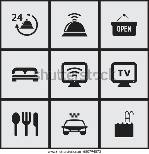 Set Of 9 Editable Travel Icons.\
Includes Symbols Such As Monitor, Transport Car, Restaurant And\
More. Can Be Used For Web, Mobile, UI And Infographic\
Design.