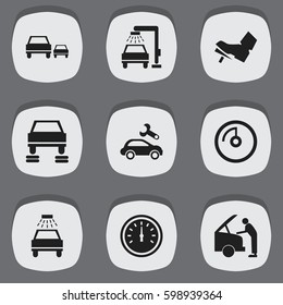 Set 9 Editable Vehicle Icons Includes Stock Vector (Royalty Free ...