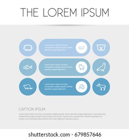 Set Of 9 Editable Zoo Outline Icons. Includes Symbols Such As Puma, Pigeon, Porcupine And More. Can Be Used For Web, Mobile, UI And Infographic Design.