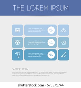 Set Of 9 Editable Zoology Icons. Includes Symbols Such As Cockerel, Predator Bird, Rat And More. Can Be Used For Web, Mobile, UI And Infographic Design.