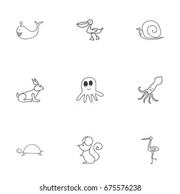 Set Of 9 Editable Zoology Icons. Includes Symbols Such As Pelican, Shadoof, Rat And More. Can Be Used For Web, Mobile, UI And Infographic Design.