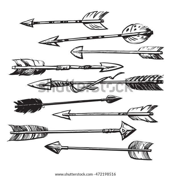 Set 9 Ethnic Indian Arrows Isolated Stock Vector (Royalty Free ...