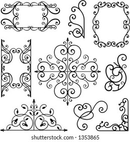 A set of 9 exquisitive and very clean ornamental designs.