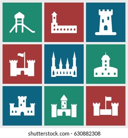 set of 9 fairytale filled icons such as