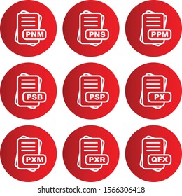 Set Of 9 File Format Icons For Mobile Application and websites
