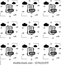 Set Of 9 File Format Icons For Mobile Application and websites
