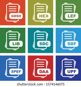 Set Of 9 File Format Icons For Mobile Application and websites
