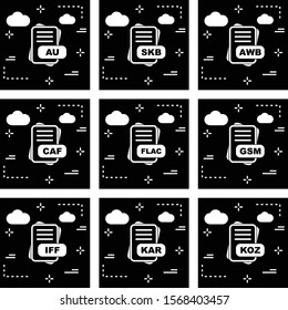  Set of 9 File Format Pixel Perfect Icons
