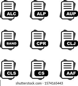 Set of 9 File Format Pixel Perfect Icons

