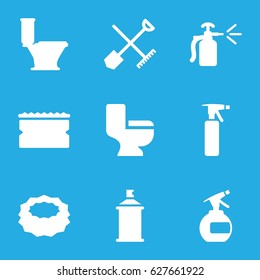 set of 9 filled spray icons 