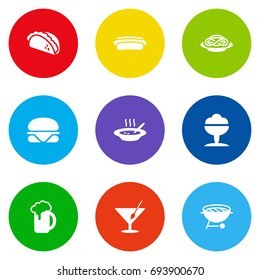 Set Of 9 Food Icons Set.Collection Of Barbecue, Sorbet, Ale And Other Elements.