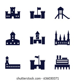 set of 9 fortress filled icons 