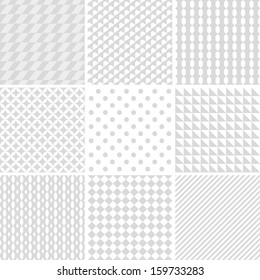 set of 9 geometric seamless patterns