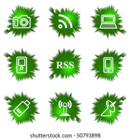Set of 9 glossy green web icons (see other in my  portfolio).