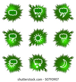 Set of 9 glossy green web icons (see other in my  portfolio).