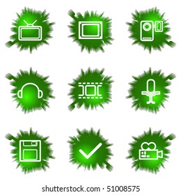 Set of 9 glossy green web icons (see other in my portfolio).