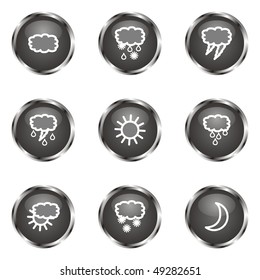 Set of 9 glossy web icons (set 4). Black color.