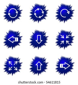Set of 9 glossy web icons (set 2).