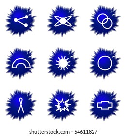 Set of 9 glossy web icons (set 10).