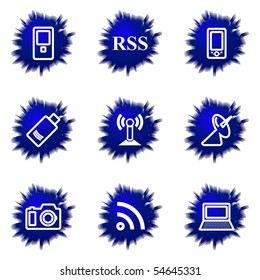 Set of 9 glossy web icons (set 1).