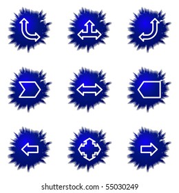 Set of 9 glossy web icons (set 12).