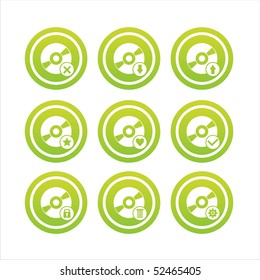 set of 9 green cd signs