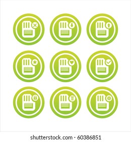 set of 9 green memory signs