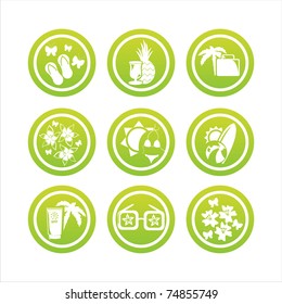 set of 9 green summer vacation signs
