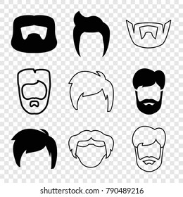 Set of 9 handlebar filled and outline icons such as