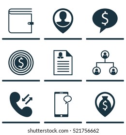 Set Of 9 Hr Icons. Can Be Used For Web, Mobile, UI And Infographic Design. Includes Elements Such As Discussion, Tree, Resume And More.