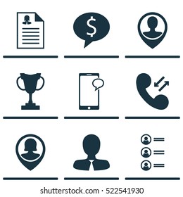 Set Of 9 Hr Icons. Can Be Used For Web, Mobile, UI And Infographic Design. Includes Elements Such As Discussion, Applicants, Application And More.