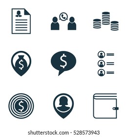 Set Of 9 Human Resources Icons. Can Be Used For Web, Mobile, UI And Infographic Design. Includes Elements Such As Female Application, Phone Conference, Job Applicants And More.