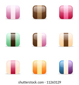 Set of 9 ice cream color swatch icons