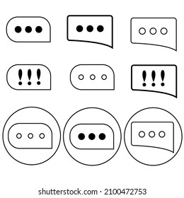 a set of 9 icons comments