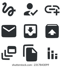 Set of 9 icons Device. Modern thin line icons. modern trend in the style. Linear symbols set. Thin filled icons pack. Vector illustration