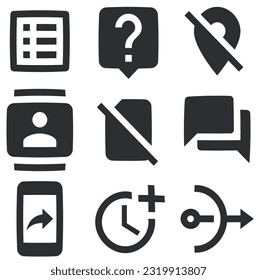 Set von 9 Symbolen Editor. Kollektion von Symbolen für Linien. Stellen Sie das Symbol Qualität ein. Lineare Symbole gesetzt. Das große UI-Icon-Set. Vektorgrafik