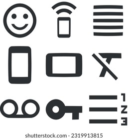 Set of 9 icons Editor. Modern thin line icons. Simple Set. for mobile and web. Big UI icon set in a flat design. UI and UX