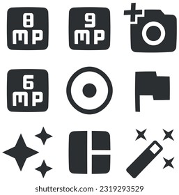 Conjunto de 9 iconos Hardware. Colección de iconos de línea. tendencia moderna en el estilo. Conjunto de iconos lineales. Gran conjunto de iconos de la interfaz de usuario. Ilustración del vector